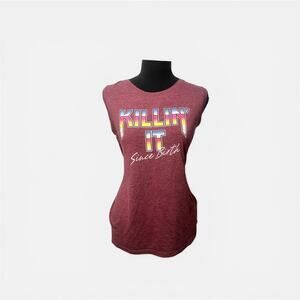 Y2K “Killing It Since Birth” Sleeveless Graphic Tee Baby Tee